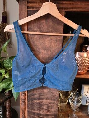 3/$20 COLSIE Blue Mesh Keyhole Bralette